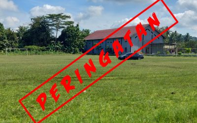 Pemberitahuan sekaligus peringatan kegiatan di lapangan serapo.