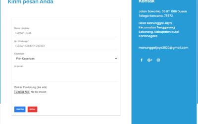 Simak cara menyampaikan Saran, kritik, ataupun pertanyaan ke Pemerintah Desa Manunggal Jaya