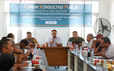 Kegiatan Forum Konsultasi publik pendataan Registrasi Sosial Ekonomi di Desa Manunggal Jaya