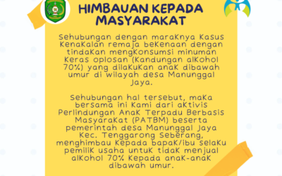Maraknya Konsumsi Minuman Keras Oplosan, Pemerintah Desa Manunggal Jaya bersama Aktivis PATBM Himbau Pelaku Usaha untuk Tidak Menjual Alkohol 70% kepada Anak Dibawah Umur