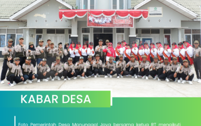 Pemerintah Desa Manunggal Jaya bersama ketua RT mengikuti kegiatan lomba baris berbaris