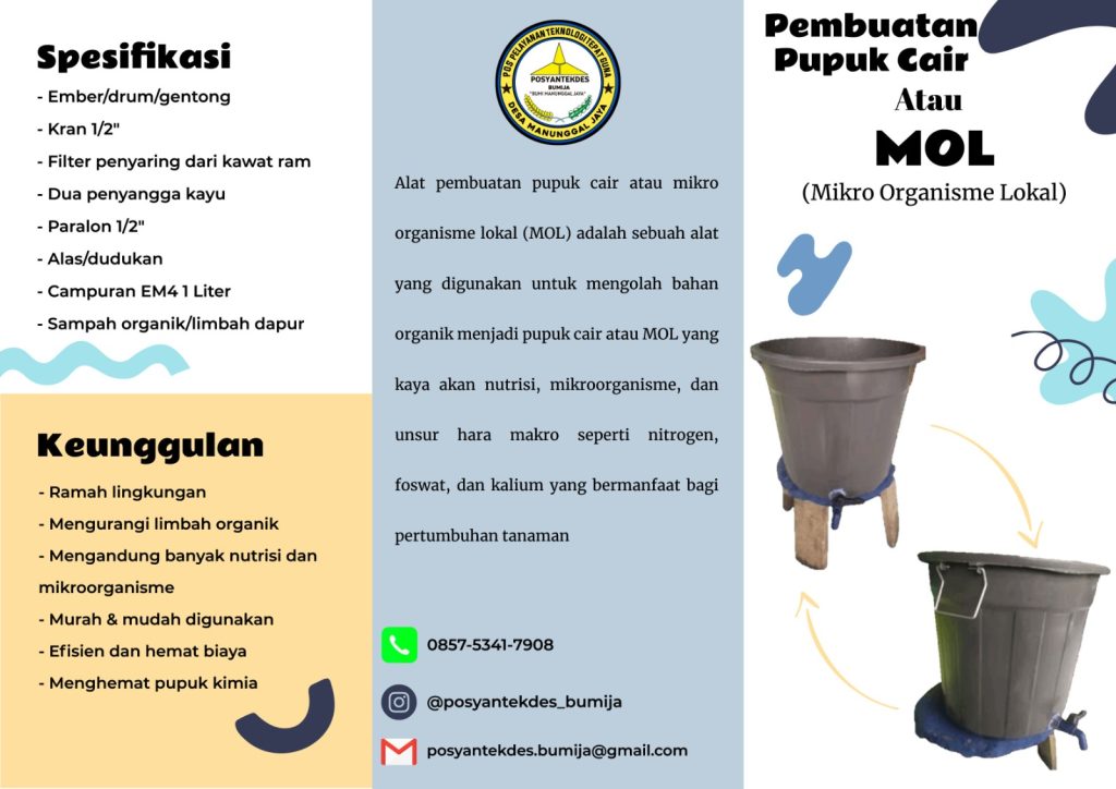 Pembuat Pupuk Cair (Mikro Organisme Lokal) Pembuat Pupuk Cair (Mikro Organisme Lokal)